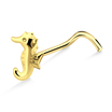 Seahorse Shaped Silver Curved Nose Stud NSKB-855